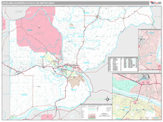 Richland-Kennewick-Pasco Metro Area Wall Map Premium Style 2025